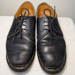 Dr Martens Black Leather 3 Eye Oxford Shoes Mens Made in England Size 8